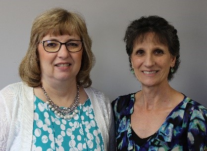 Church Secretaries Kim Voth (left) and Cynthia Loganbill (right)